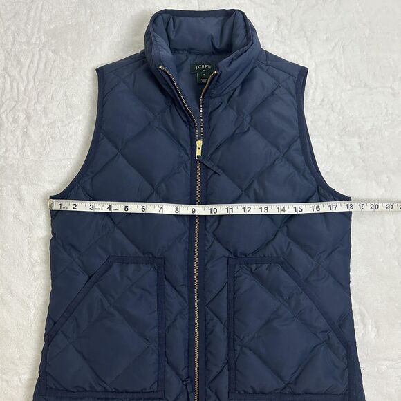 J.Crew Vest Womens XS Navy Excursion Quilted Down Puffer Zip Pockets High Neck - Picture 7 of 10